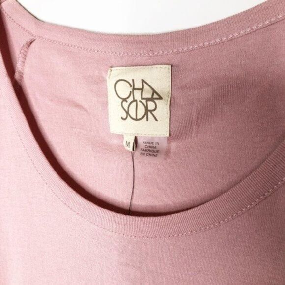 CHASER Baby Rib Scoop Neck Peplum Sleeve Tee  - Picture 3 of 8